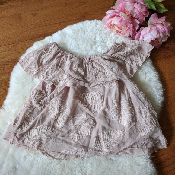 ARITZIA Wilfred promener off the shoulder blouse dusty rose pink xxs - Picture 3 of 8